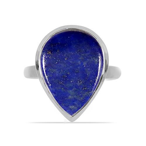 BUY 925 SILVER NATURAL LAPIS LAZULI GEMSTONE BIG STONE RING